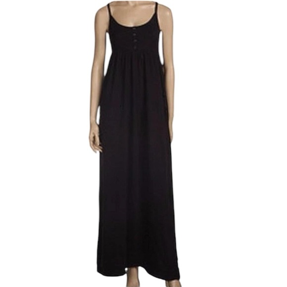 Hurley MORGAN MAXI DRESS Black Spaghetti Straps Junior's Maxi Dress MED NWT - Picture 1 of 8